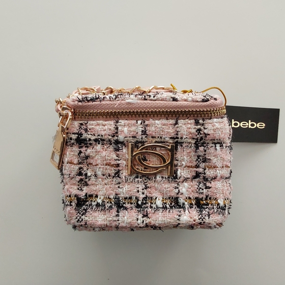 NWT Bebe Pink Tweed Crossbody Bag - Picture 2 of 8